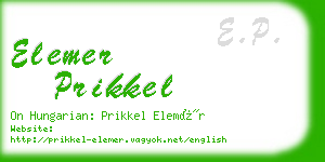 elemer prikkel business card